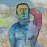 painting, male nude, arm raised 2007 by Stephen Benwell